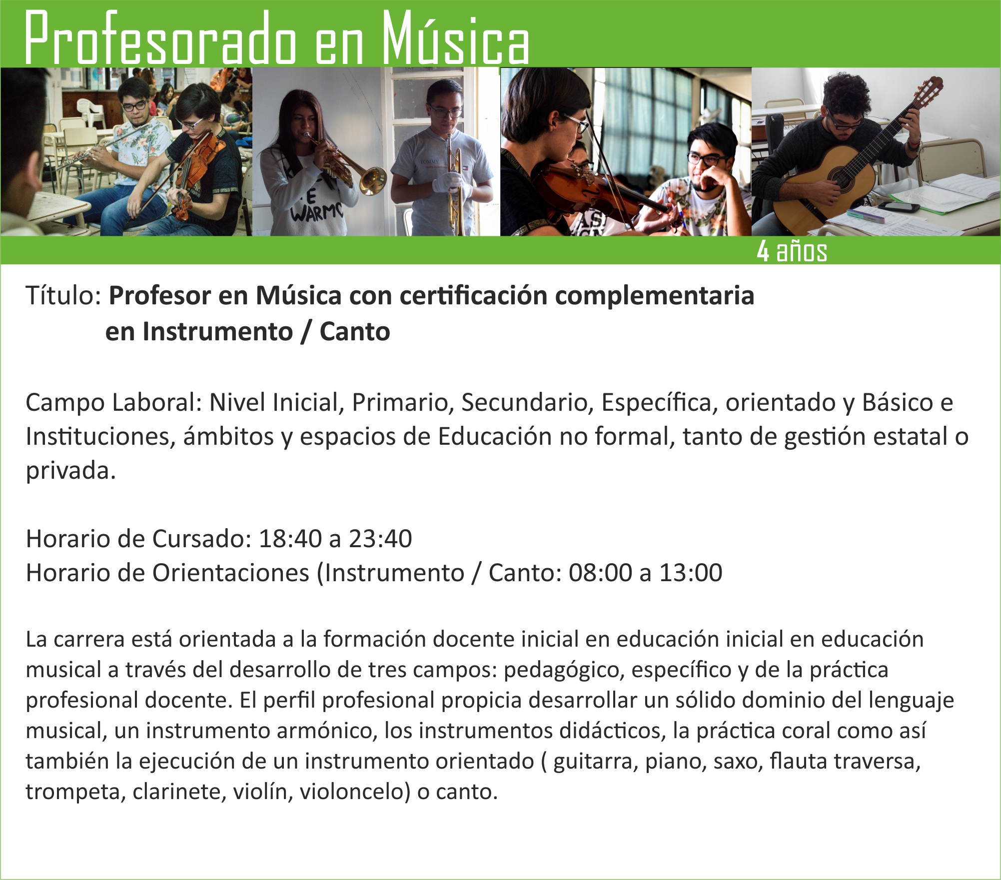 Profesorado en Música